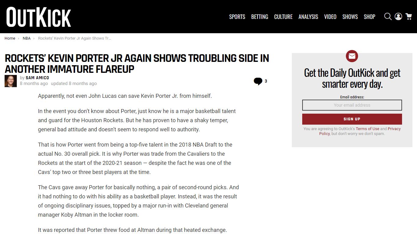 Rockets’ Kevin Porter Jr Again Shows Troubling Side In ... - OutKick